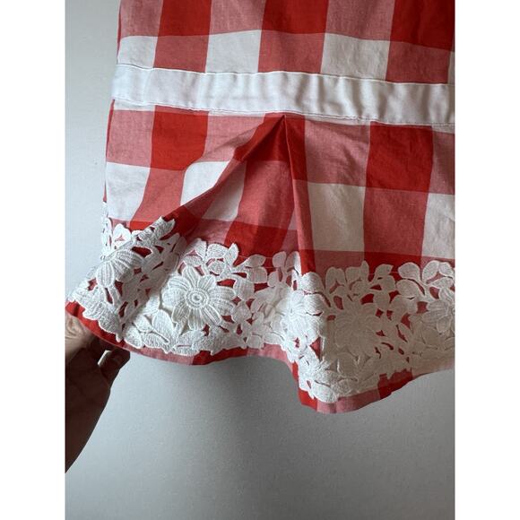 Janie and Jack Sz 12-18 Months Midsummer Picnic Plaid Lace Trim Dress Lined $69 - Picture 6 of 9